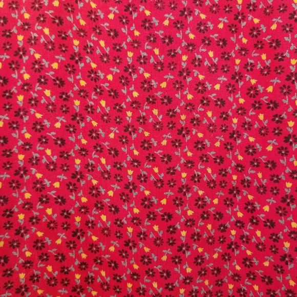 Papillon midi a line red vintage floral dress - Picture 6 of 8